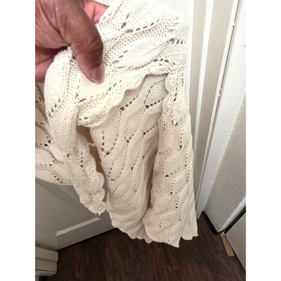 Freshman 1996 Crochet Knit Sleeveless Maxi Dress Tassel Tie Waist In Ivory Size - Picture 6 of 12